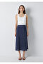 Polka Dot Navy Blue Midi Skirt 1310583-91623 - 3
