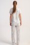 Women's Front Button Short Sleeve Pajama Set C2T3N2215 - 4