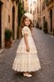 Girls' Evening Dress with Buckle Accessories, Princess Dress, Birthday and Party Dress