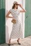 Women's Boat Neck Polka Dot Dress - Ecru - 2