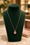Luxurious Figured Statement Necklace with Zircon Stones - 2