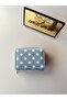Women's Baby Blue-Cream Polka Dot Zippered Mini Wallet |   Multi-Compartment Card Holder & Coin Compartment