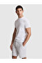 White Slim Fit 100% Cotton Crew Neck Lycra Basic T-Shirt 50321129-Vr013 - 3