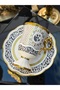 Acar Special Processing Porcelain Gold Gilded Coffee Cup Set 105 Cc