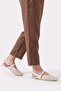 Women's White Double-Strapped Mesh Short-Heeled Daily Comfortable Ballerinas - 2