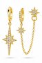 Women's Steel Star Figure Zircon Stone Hanging Earrings Set - 3