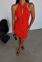Halter Neck Stitched Dress - 4