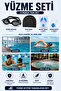 Swimming Set Black Goggles Swimming Cap Earplugs Nose Clip 4 Pieces - 3