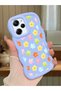 Poco X5 Pro 5g Compatible Case Camera Protector Blue Silicone Couple Phone Case Floral Pattern