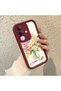 Vivo Y29 Compatible Case Camera Protector Burgundy Silicone Couple Phone Case Floral Pattern - 3