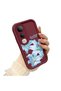 Vivo V50 Lite Compatible Case Camera Protector Burgundy Silicone Couple Phone Case Floral Pattern - 2