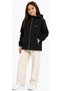 Boys/Girls Nova Fabric Hooded Zipper Closure Lined Zipper Pocket Black Color Seasonal Coat - 2