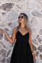 Black Thin Strap Crinkle Maxi Dress - 2