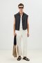 Black Boxy Fit Men's Sleeveless Shirt - 3