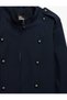 Long Sleeve Buckle Detail Epaulet Zip-Up Stand Collar Crop Jacket - 7