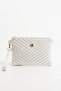White Glittery Women's Faux Leather Stitched Adjustable Crossbody and Hand Strap Portfolio, Clutch Bag - 4
