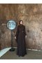 Mine Chiffon One-Shoulder Cape Women's Hijab Evening Dress - 5