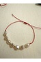 7 Pearls Gold Detailed Red String Lucky Bracelet Adjustable Handmade - 2