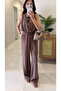 Edisa Brown Blouse Pants Set - 3
