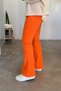 Women's Orange High Waist Straight Jean Pants - 5