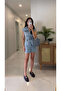 Sores Snow Washed Staple Detailed Sleeveless Shorts Jumpsuit