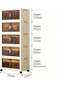 Foldable 5-Tier Freestanding Wardrobe Cabinet with Doors and Wheels - 2