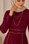 Sparkling Stone Detailed Hijab Evening Dress - 4