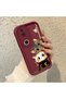 Vivo V50 Compatible Case Camera Protector Claret Red Silicone Couple Phone Case Cat Pattern - 3