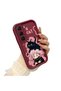 Infinix Hot 60 Compatible Case Camera Protector Claret Red Silicone Couple Phone Case Cat Pattern - 2