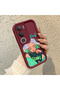Vivo Y19S Compatible Case Camera Protector Burgundy Silicone Couple Phone Case Girl Pattern - 3