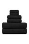 DIAOJIA 6 Pcs Coral Fleece Towel Set, Ultra Soft Thickened, Skin-Friendly, Quick Dry, High Absorbent Towels, Lightweight Breathable, Multipurpose Towels for Bathroom, Home, Travel (Black)