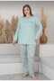 Large Size Lycra Rink Viscose Long Sleeve Women's Pajama Set 2874 - 5