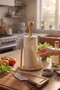 Bamboo Giant Towel Napkin Holder with Round Knob Design - 4