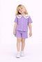 Girl's Floral Embroidered Baby Collar Buttoned Camisole Shorts Set - 3