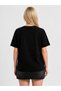 Women's Black Color Short Sleeve Basic Fit Crew Neck Comfort T-Shirt - 5