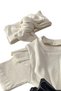 Girl's Baby Girl Leather Skirt Short Sleeve Cream Badi Socks 3-Piece Set Combination - 3