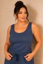 Women's Plus Size Sleeveless Square Neck Shorts Elastic Waist Pocketed Athlete Shorts Modal Stretchy 2-Piece Set - 4