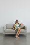 Women's Patterned Crew Neck Mini Dress - 4