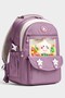 Set of 3 Children's Primary School Bags with Pen Holder and Lunch Bag Backpack Violet - 2