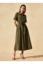 SOLID MIDI SHIRT DRESS