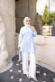 Baby Blue Bird-Eye Shirt with Tie Detail - 2