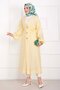 Gold Buttoned Lace-Up Long Kimono Yellow - 4
