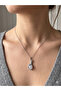 26Kly34 - Steel Giraffe Stone Necklace - 2