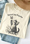 Cute Cat Printed Short Sleeve Women's Beige Tshirt