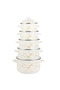 10 PCS Enamel Casserole Set with Lids, Marble Finish, Food Safe, Multi Size Cooking Pot Set