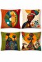 African Abstract Themed Patterned 4-Piece Throw Pillow Cover Set - 3