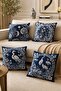 Blue World Storks Patterned 4-Piece Throw Pillow Cover Set - 2