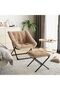 Extra-Large Comfort, Foldable Living Room Armchair With footstool, Easy-to-clean Synthetic Upholstery, Sturdy Metal Frame, Ideal for the Living Room, Bedroom or Relaxation Area, Brown - 3