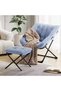 Extra-Large Folding Chair for Living Room in Synthetic Leather, Easy to Clean, Sturdy Metal Frame, Relaxation Chair Design, Ideal for Living Room, Bedroom and Relaxation Area - 5