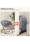 Folding Saucer Chair - Faux Fur Soft and Comfortable - Ideal for Bedroom, Living Room, Dormitory - Sturdy Frame - Suitable for Adults, Teens and Children - 5